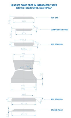 RITCHEY Jeu De Direction Comp Drop-In Tapered 5.15mm -Velo Fusion Promos Boutique Ritchey CompDrop 33030817004 03