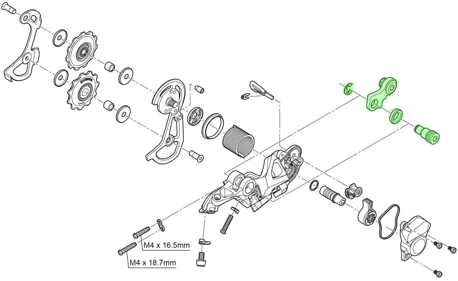 Shimano Unité D'axe Pour Support De Dérailleur RD-M640/M670 4 Shimano Unité D'axe Pour Support De Dérailleur RD-M640/M670 – Image 4