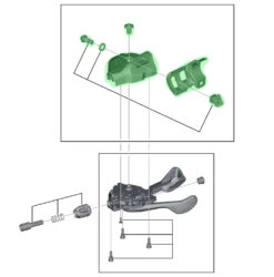 Shimano Couverture De Boîtier Pour SL-M8000 I-Spec II Droite -Velo Fusion Promos Boutique Shimano Gehause Abdeckung Komplett fur SL M8000 I I Spec II rechts Y03K98110