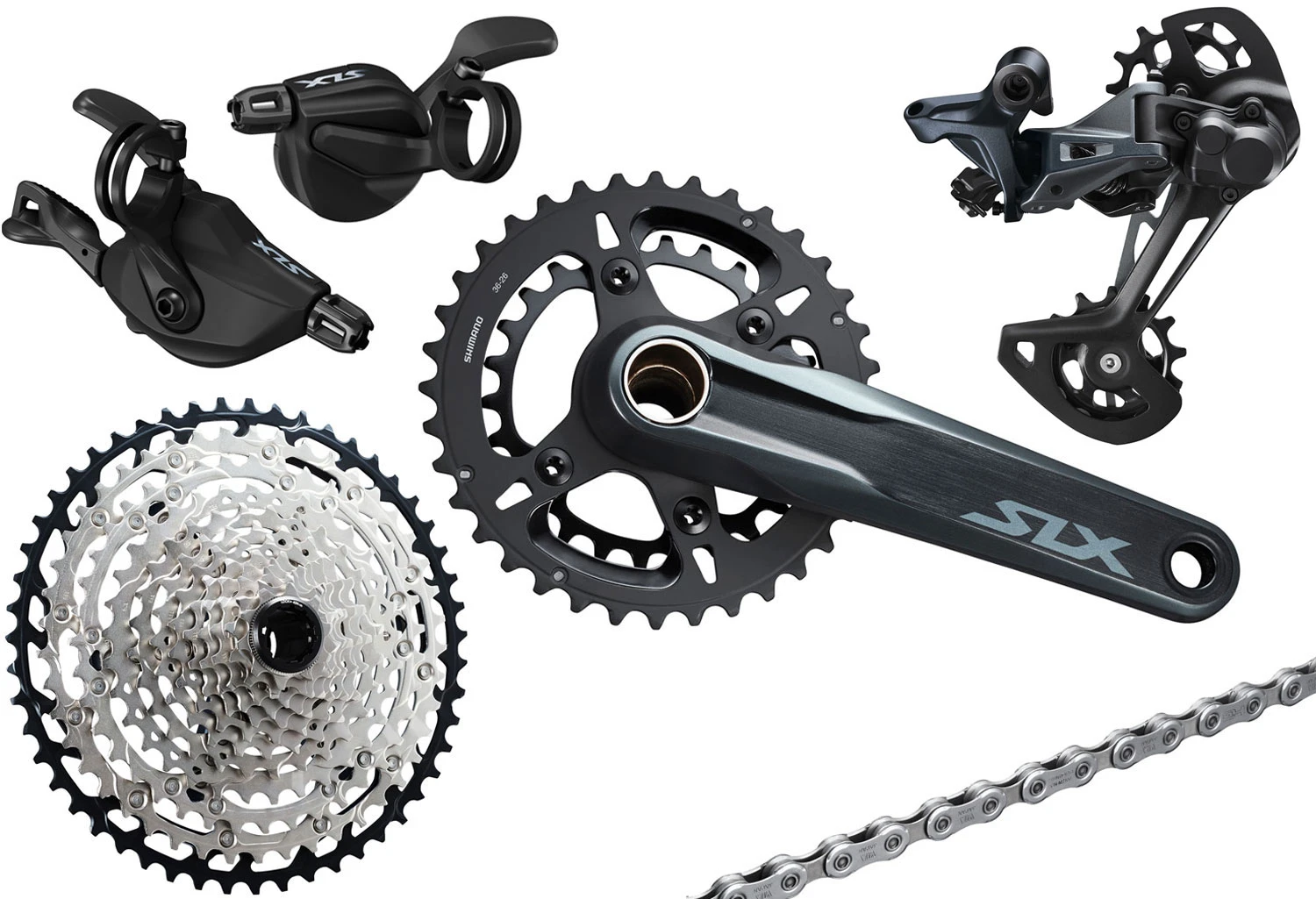 Shimano SLX M7100 Groupe 2x12 Vitesses Collier 10-45 1 Shimano SLX M7100 Groupe 2x12 Vitesses Collier 10-45