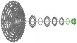 Shimano Bague De Fermeture Avec Bague D'espacement Pour CS-M9100 -Velo Fusion Promos Boutique Shimano Verschlussring mit Distanzring fuer CS M9100 Y1X498010 c