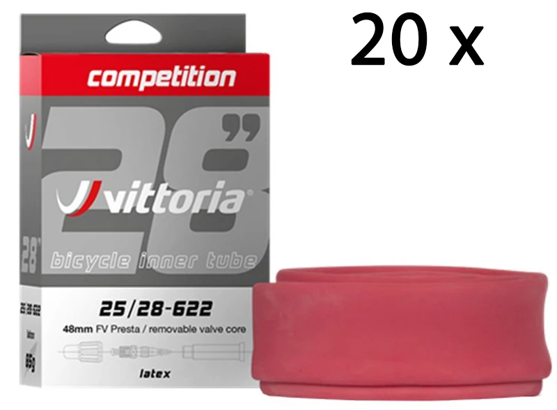 Vittoria Latex De Compétition 25/28-622 Tube De 48mm (20 Pièces) 1 Vittoria Latex De Compétition 25/28-622 Tube De 48mm (20 Pièces)